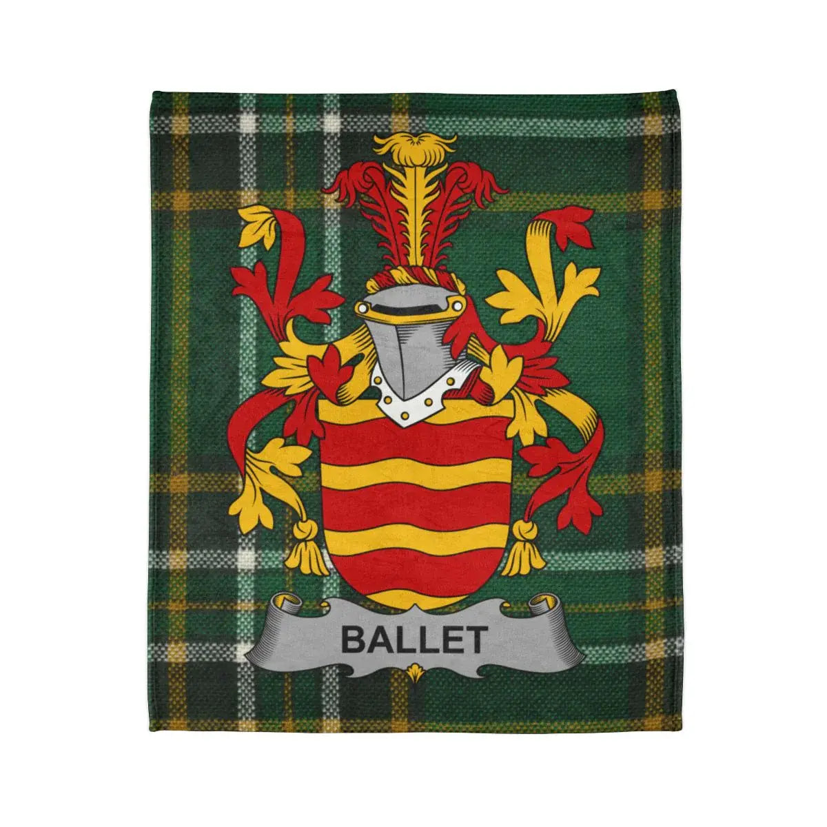 Heraldic Family Crest Themed Decorative Blanket
