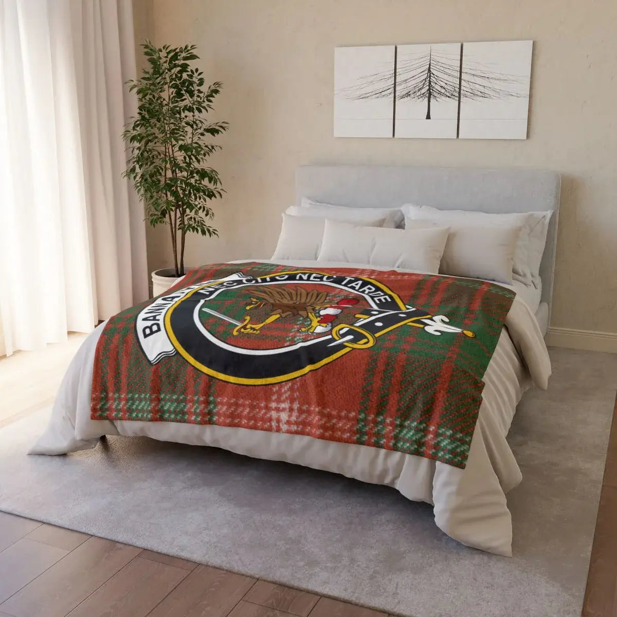 Clan Badge Tartan Heritage Print Bedding Blanket