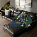 Clan Bannerman pro patria crest tartan throw blanket — 100% polyester, living room display