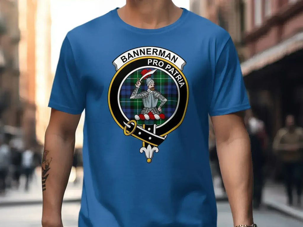 Clan Bannerman pro patria graphic tee — navy, S to 3XL