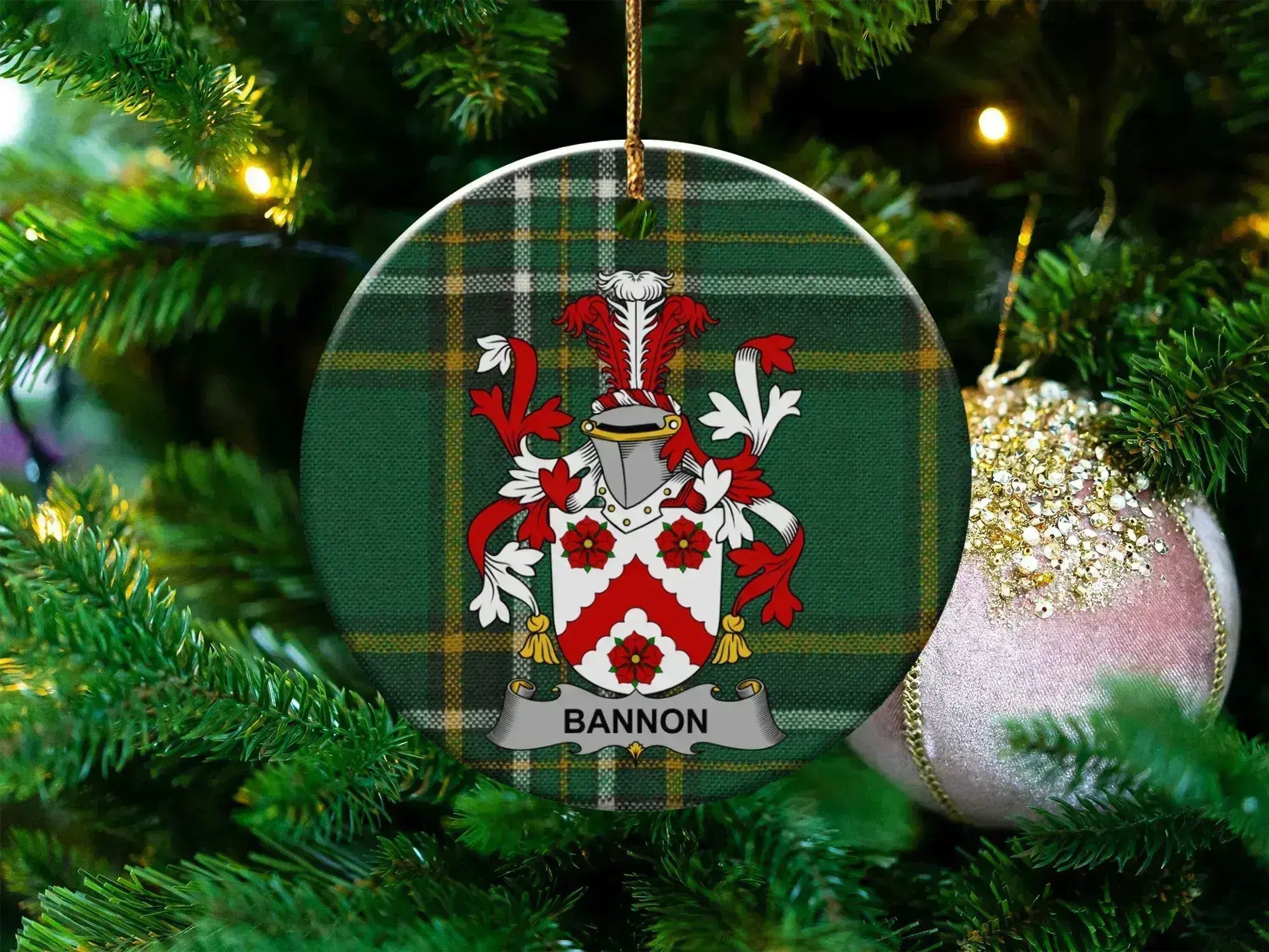 Family Crest Tartan Design Personalized Ornament product