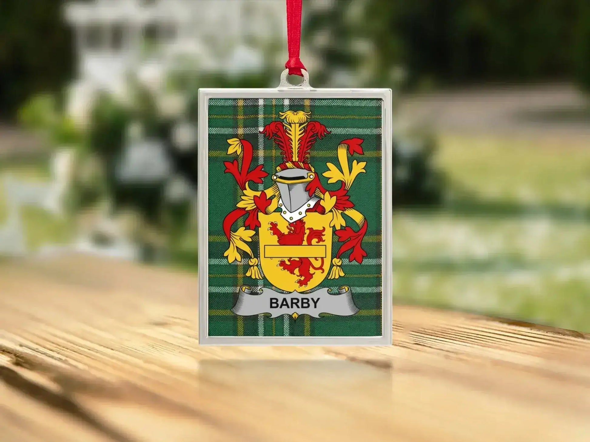 Barby Coat Of Arms Irish Tartan Christmas Ornamentr 