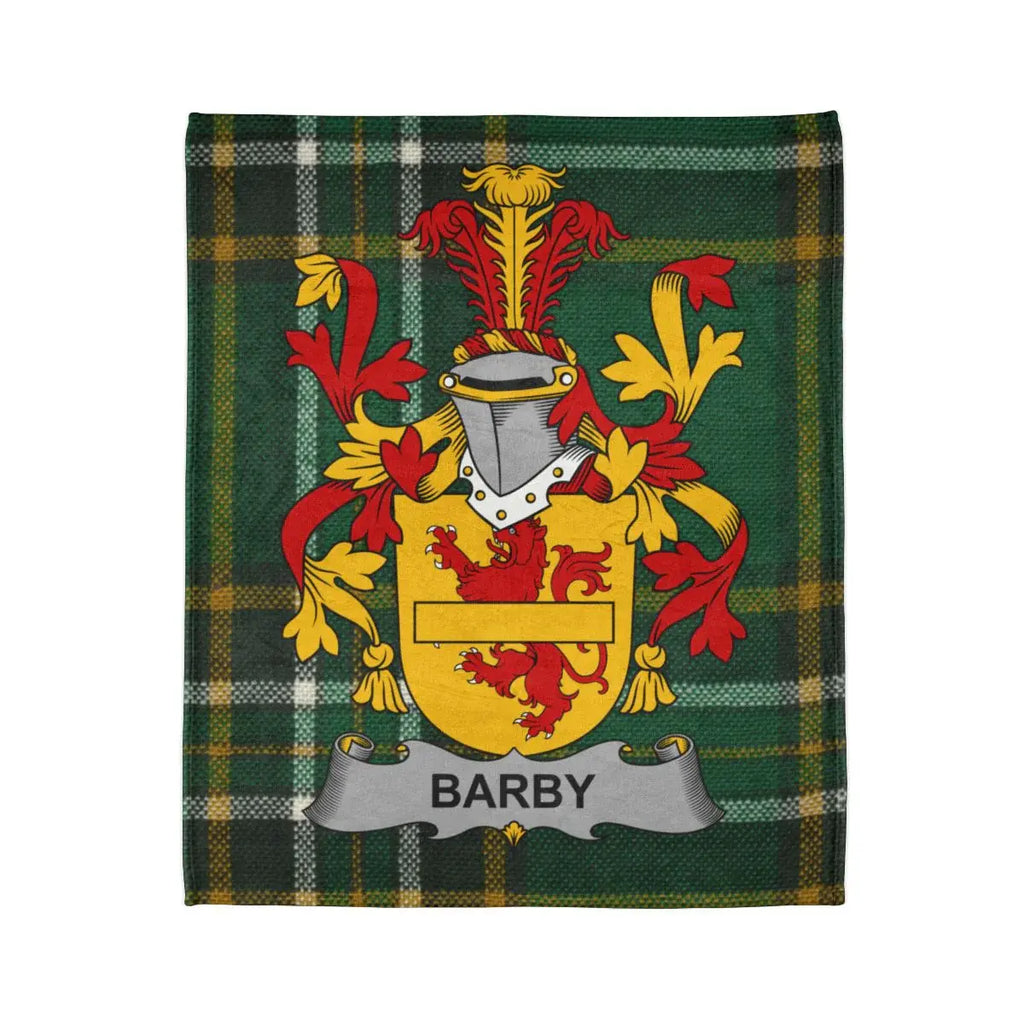 Barby Family Crest Plaid Background Blanket