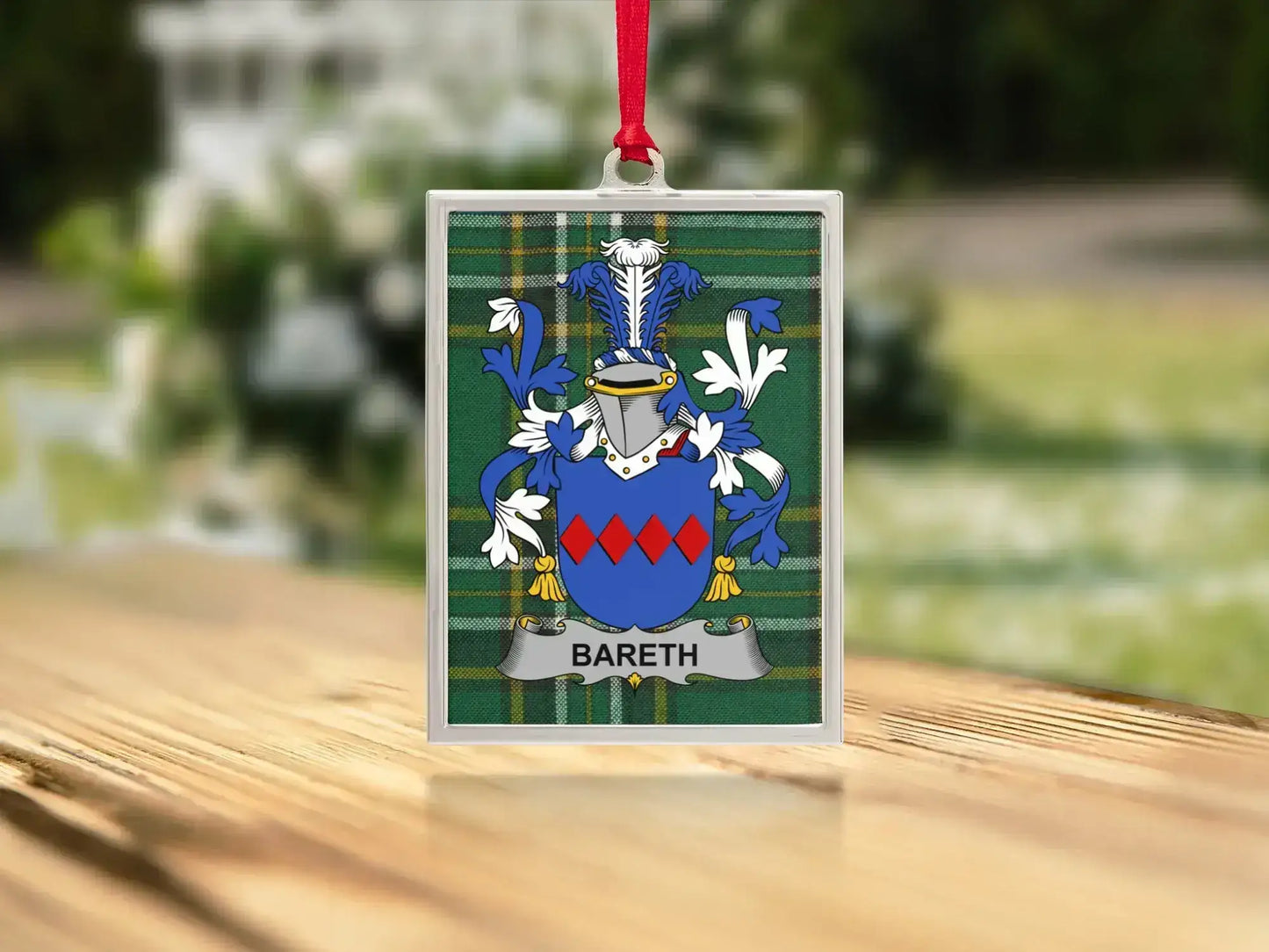 Personalized BARETH Family Crest Rectangular Ornament product