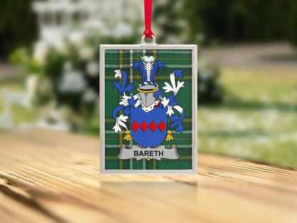 Personalized BARETH Family Crest Rectangular Ornament product
