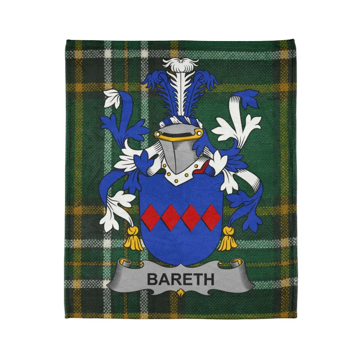 BARETH Family Crest Plaid Design Unique Blanket