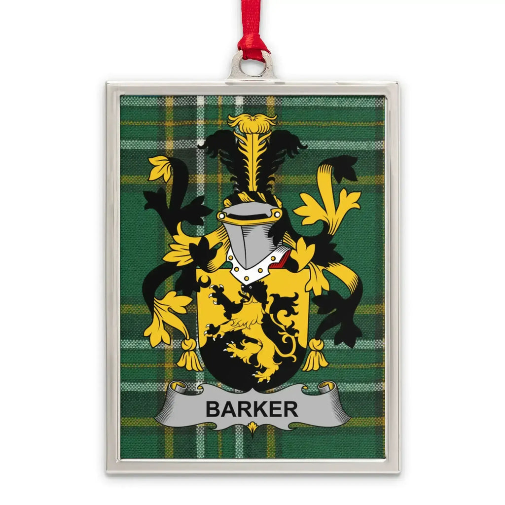 Barker Family Crest Plaid Ornament Decorative product