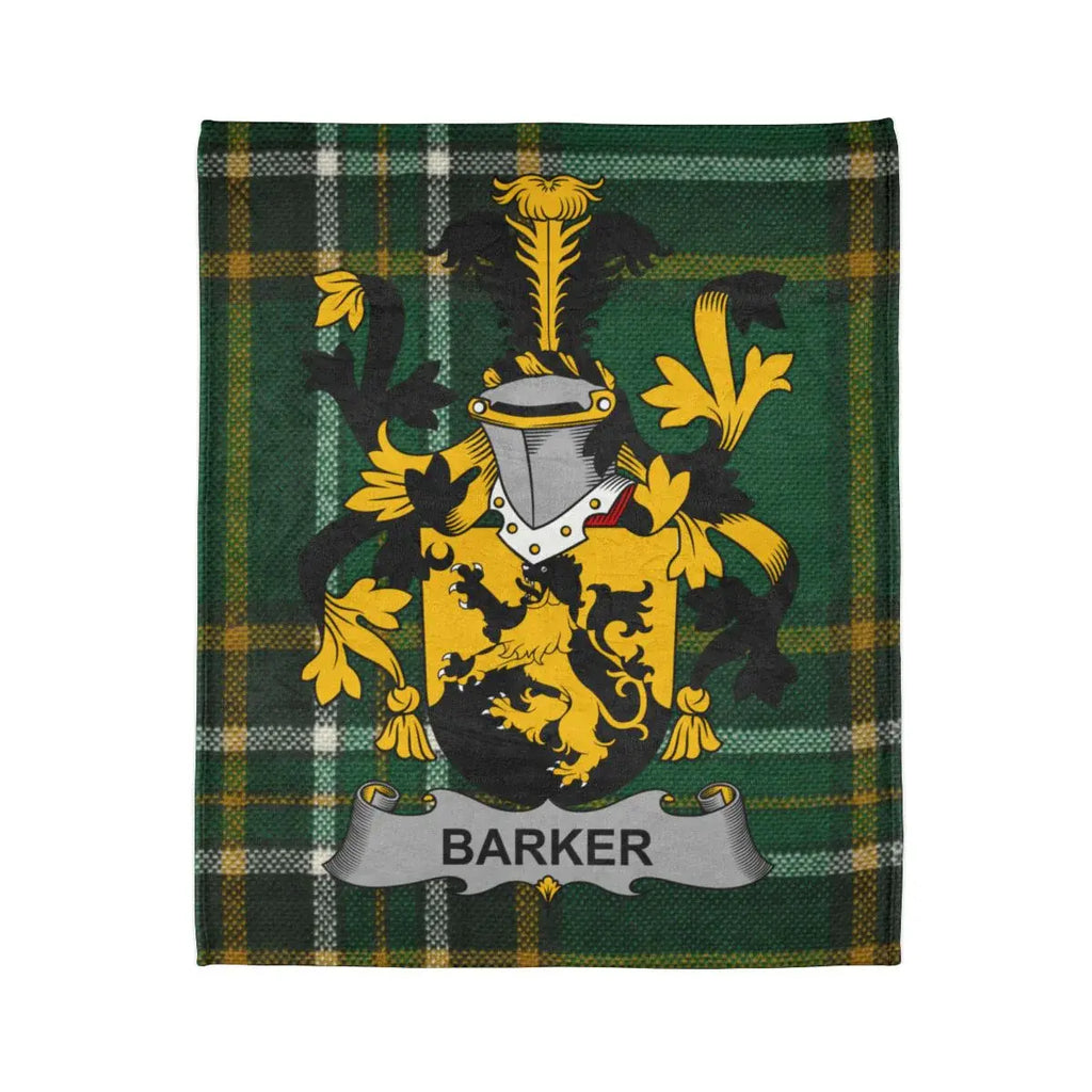 Barker Family Crest Tartan Design Security Blanket