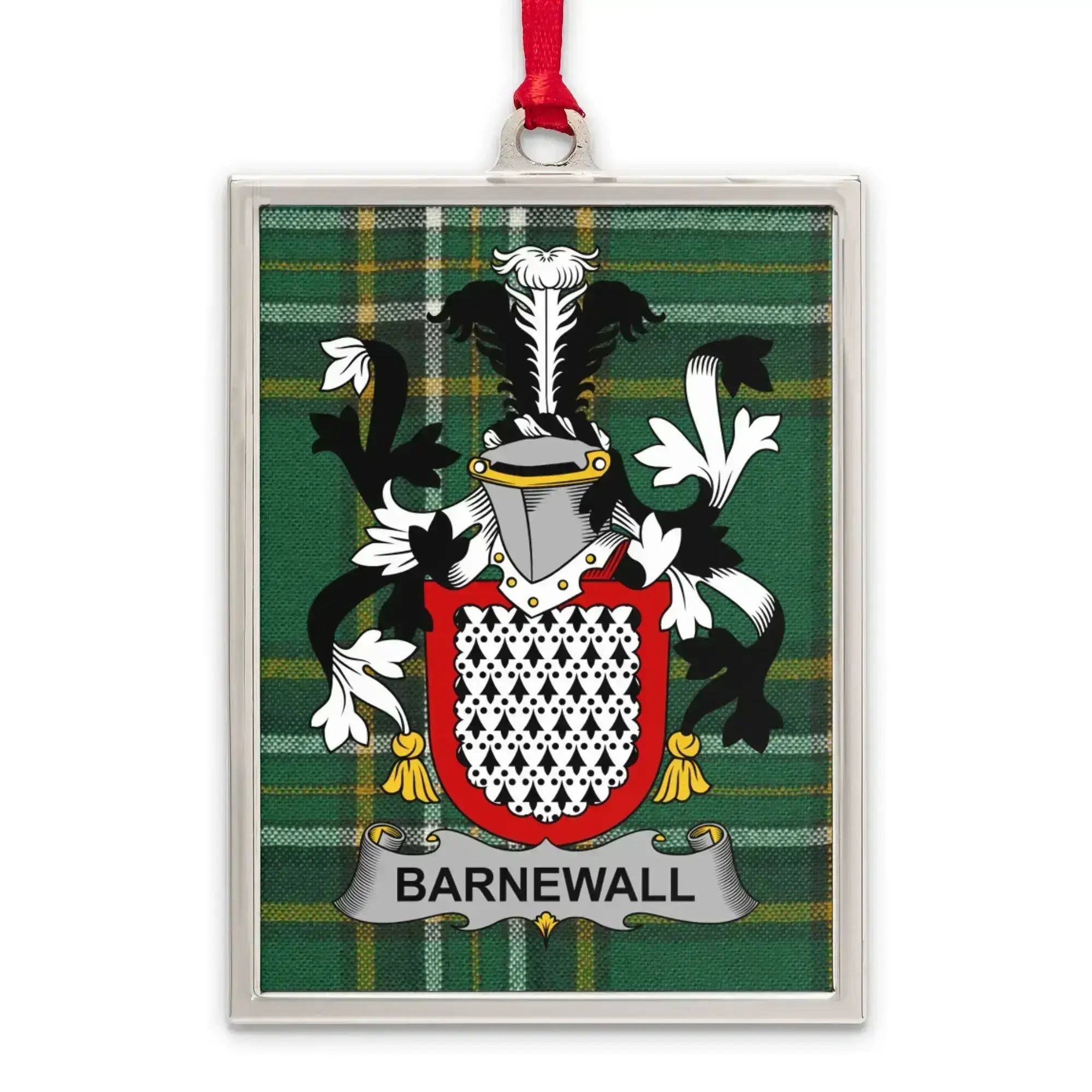 Barnewall Family Crest Plaid Pattern Ornament product type