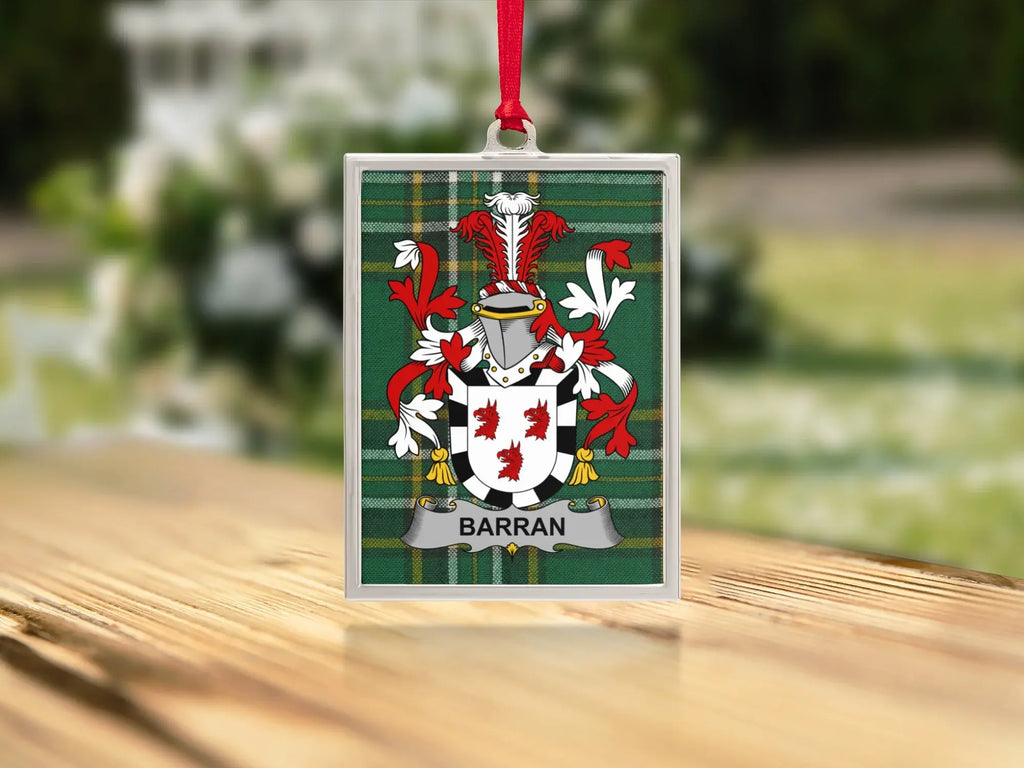 Barran Family Crest Plaid Rectangular Ornament product