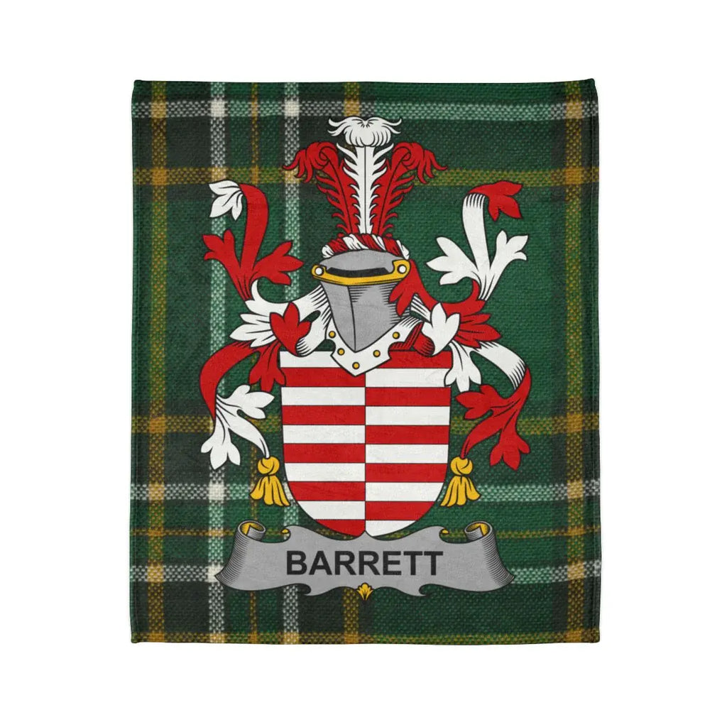 Barrett Family Crest Plaid Background Decorative Item