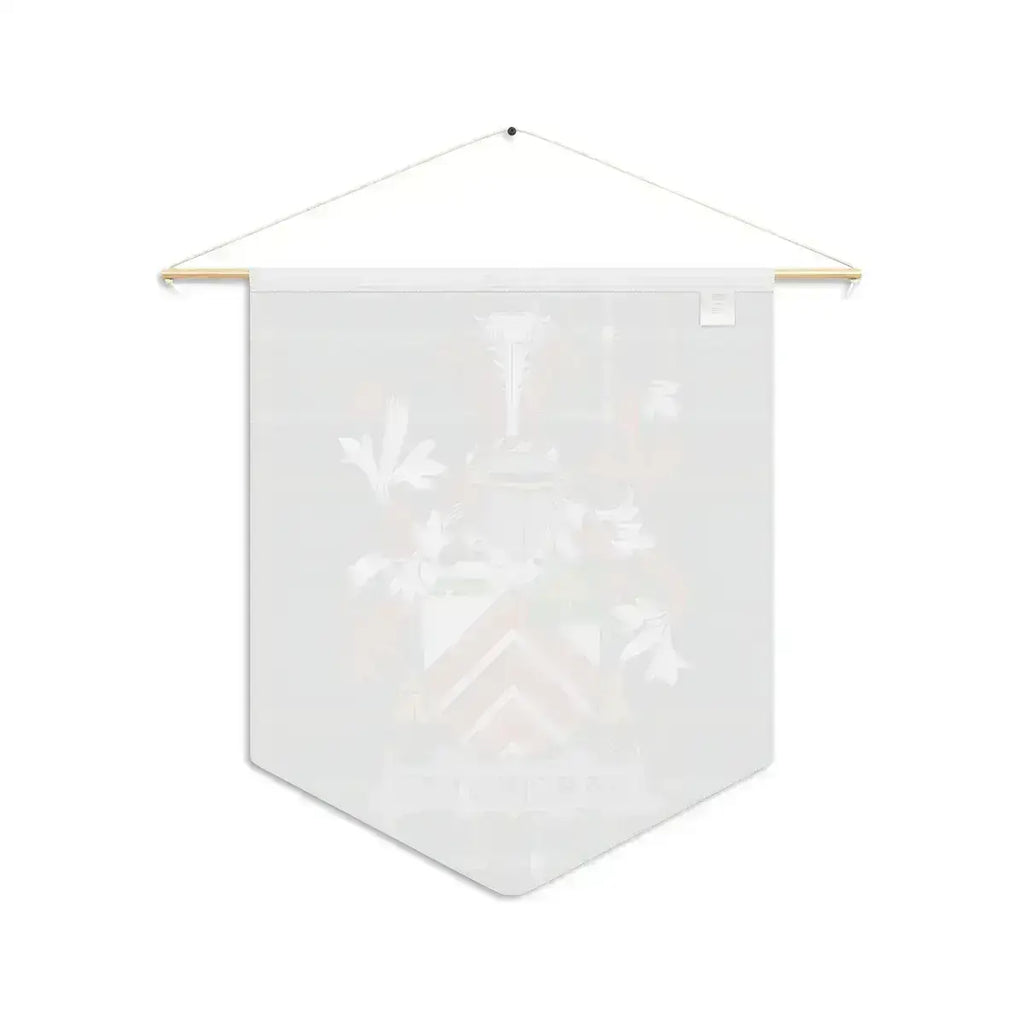 Barrington Irish family crest wall pennant — crest and tartan detail