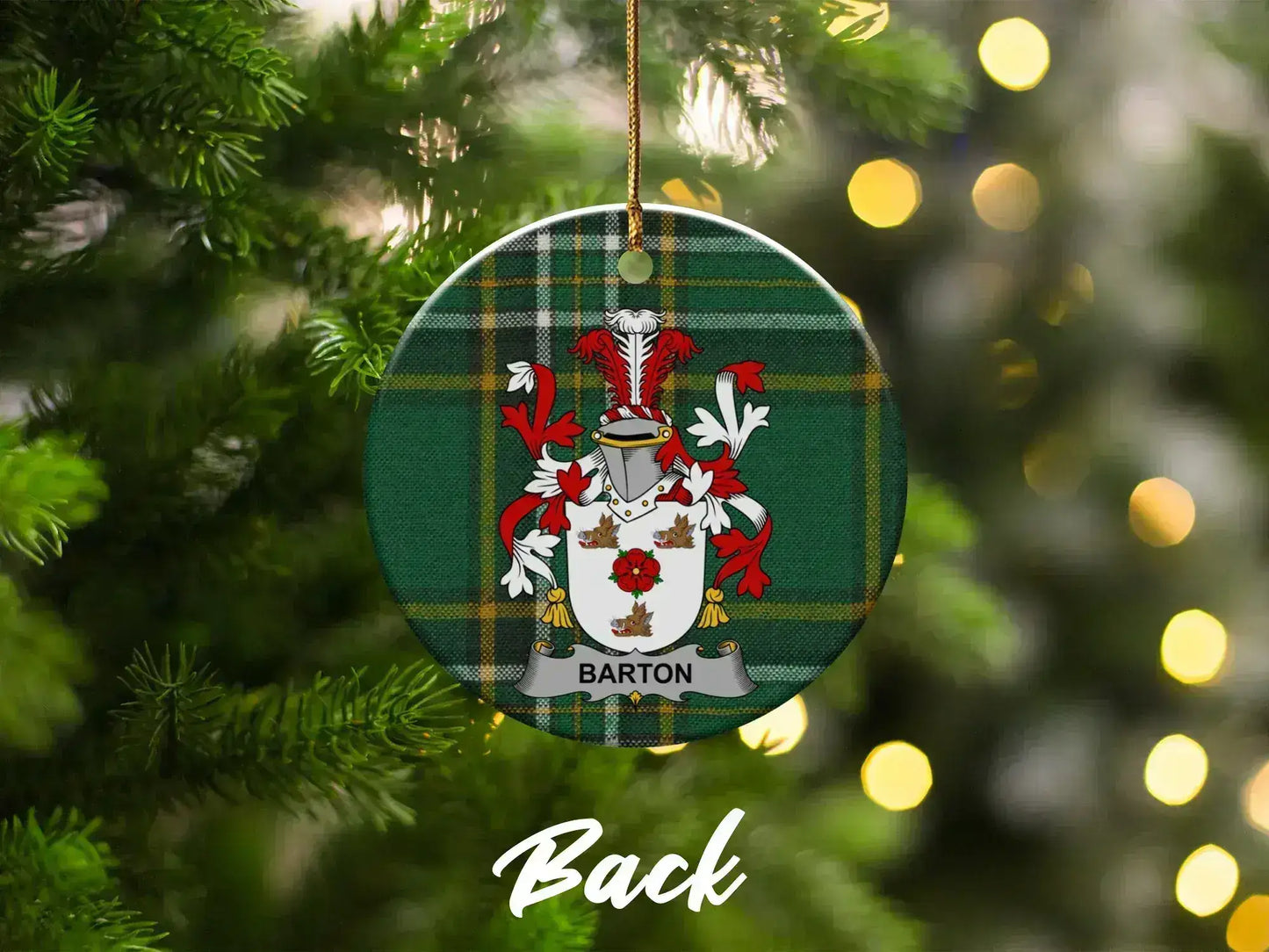 Custom Family Crest Christmas Tree Ornament product type