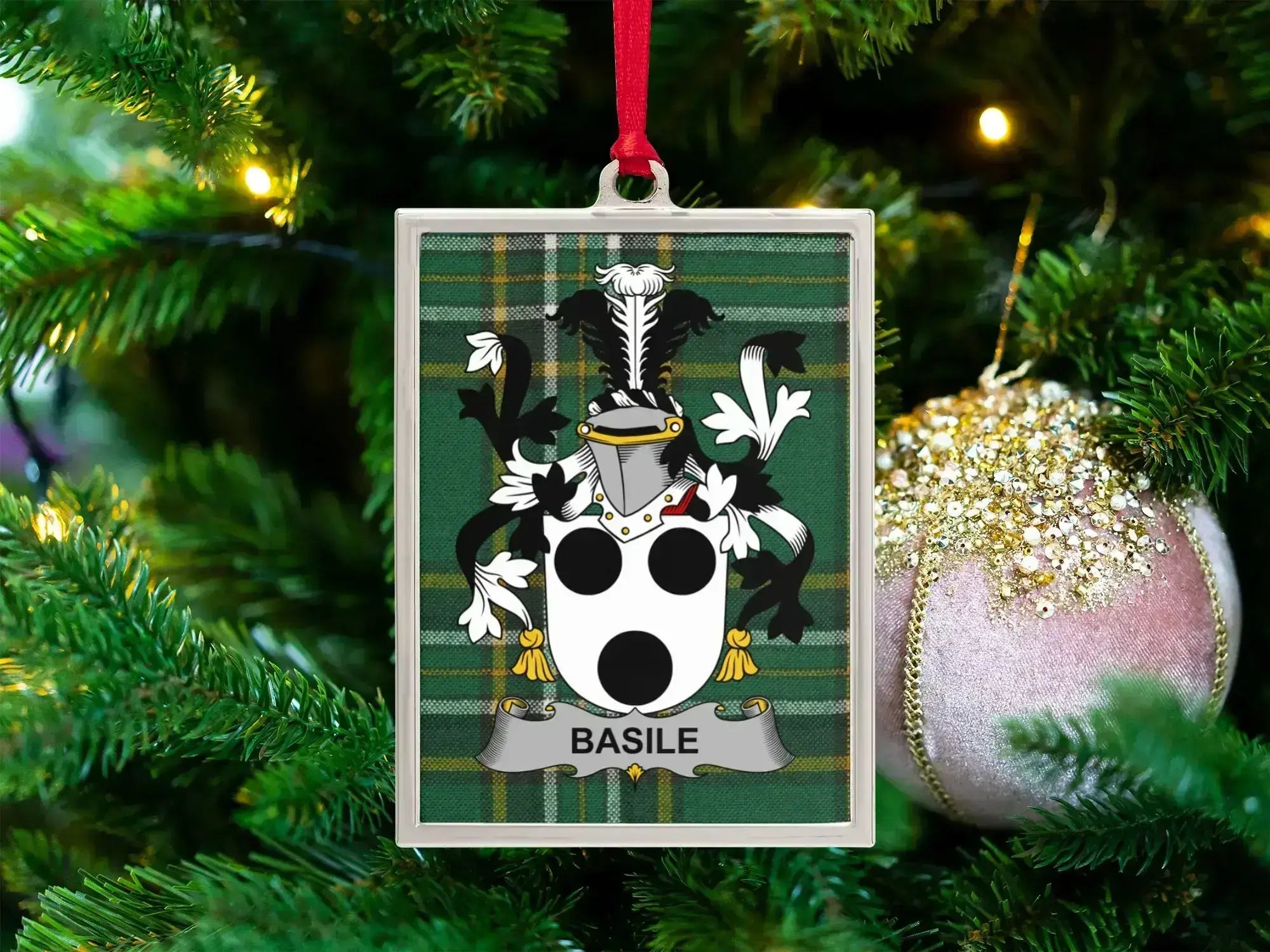 Customizable Family Crest Christmas Ornament product type