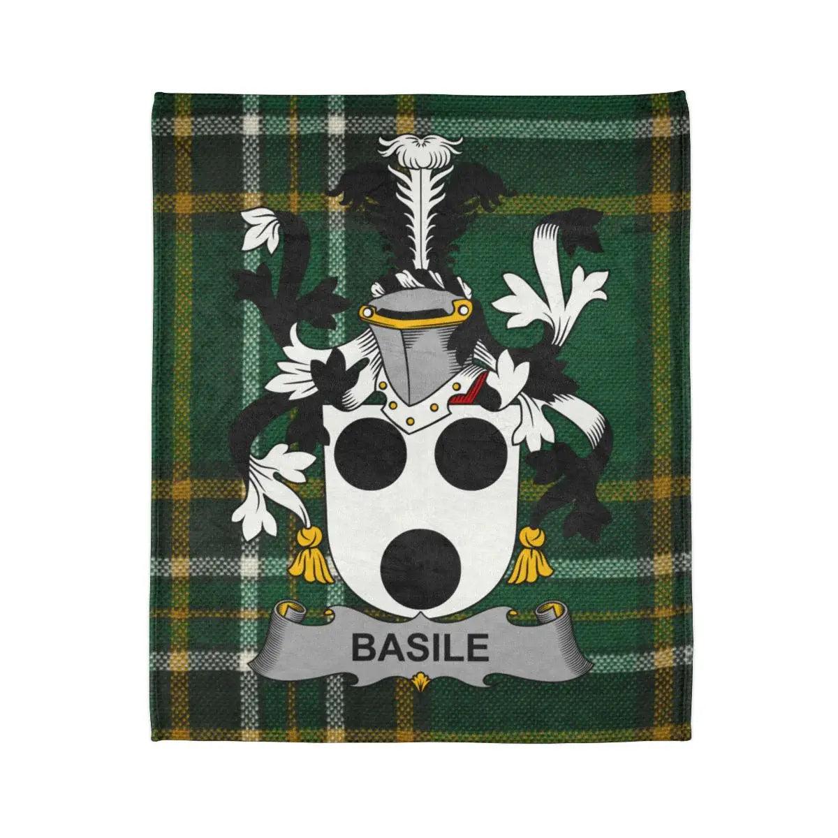 Basile Family Crest Tartan Print Blanket