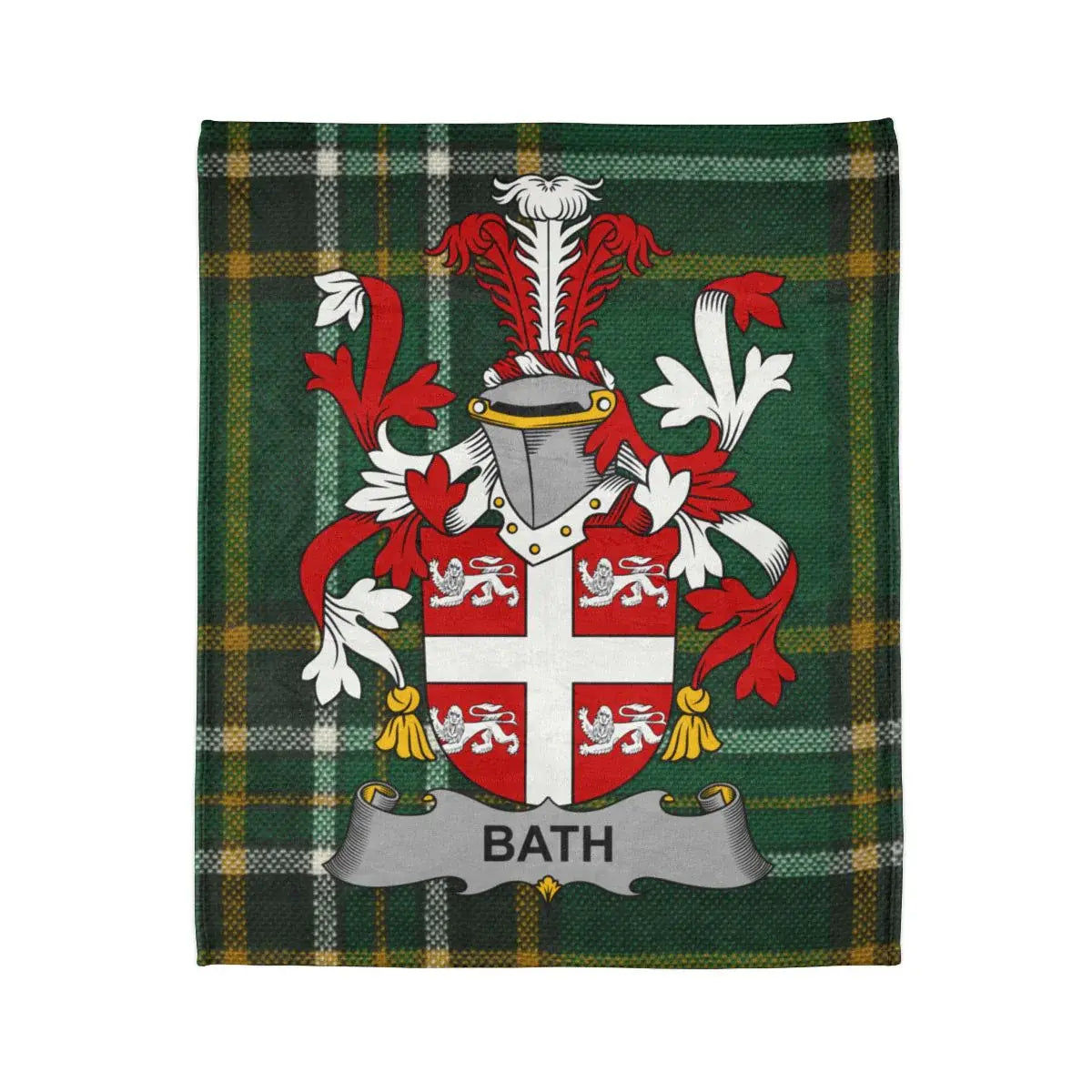 Family Crest Bath Tartan Blanket with Custom Design