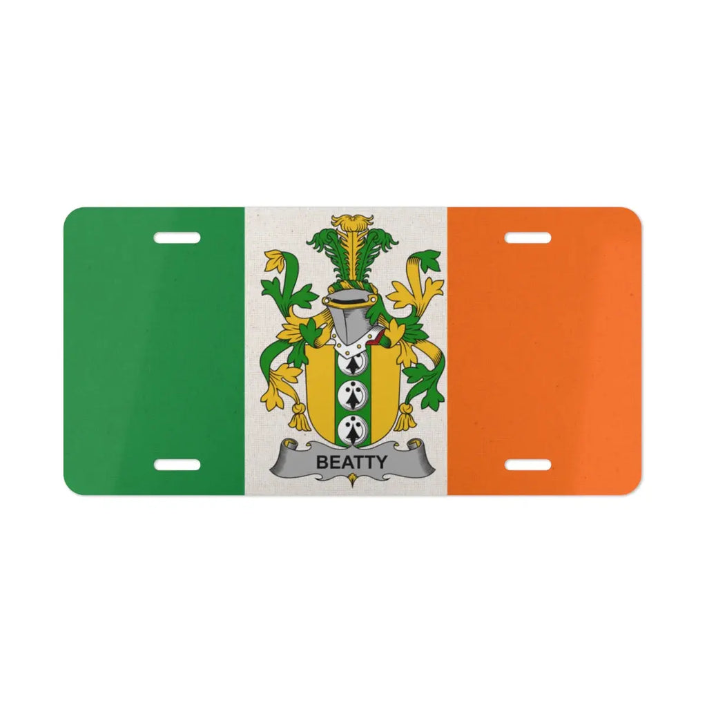 Irish Flag Heritage Family Emblem License Plate product