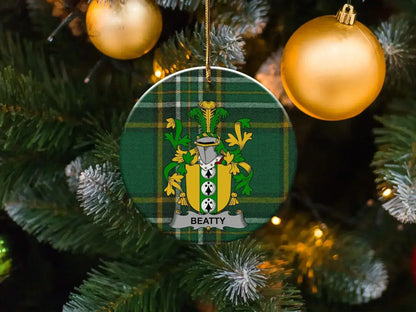 Beatty Family Crest Plaid Christmas Ornament product