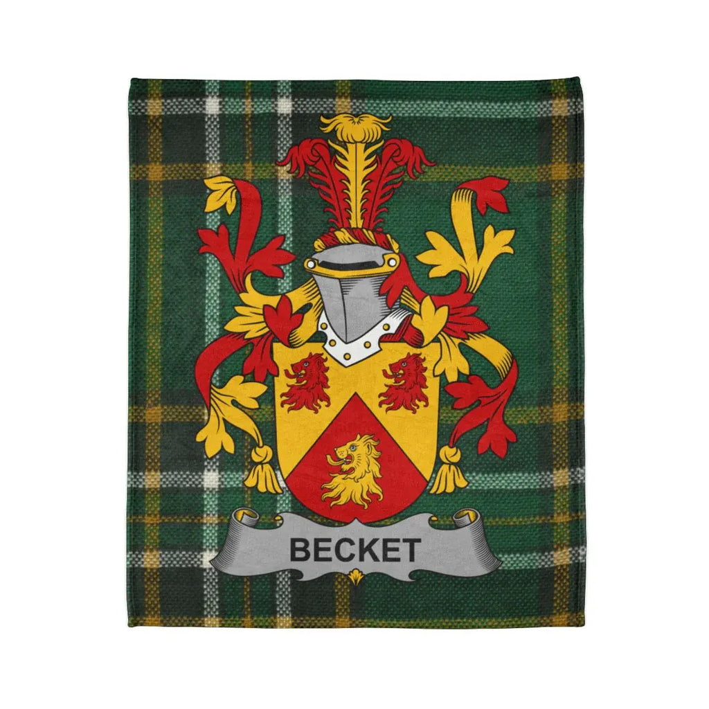 Personalized Becket Family Crest Tartan Blanket