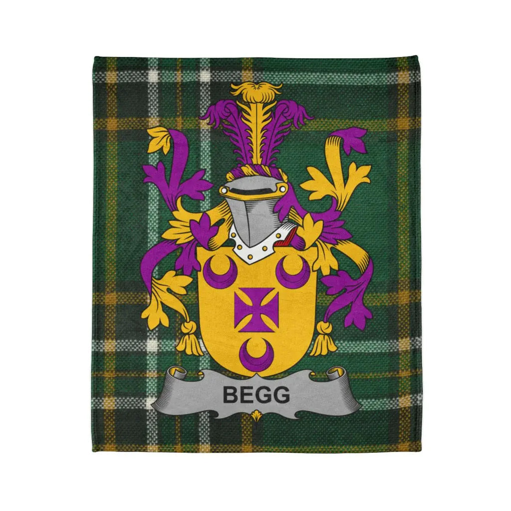 Begg Family Crest Tartan Pattern Blanket Product