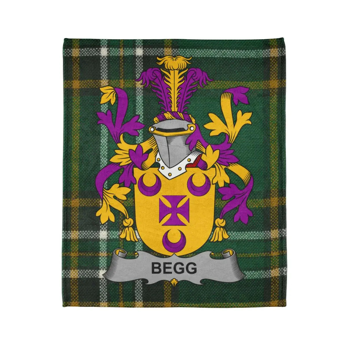 Begg Family Crest Tartan Pattern Blanket Product
