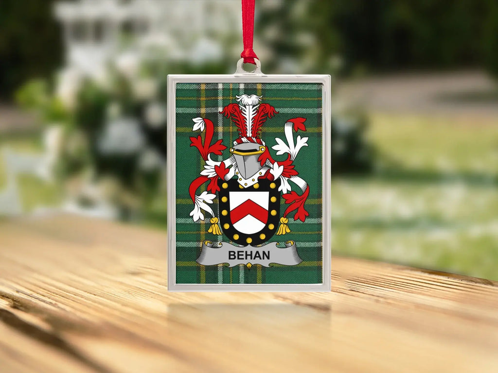 Behan Family Crest Plaid Background Hanging Decoration product