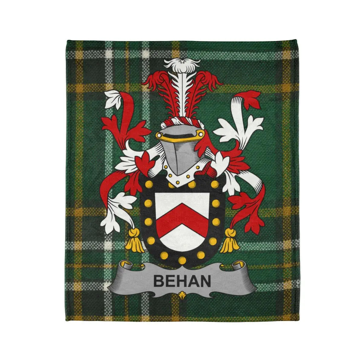 Behan Tartan Plaid Family Crest Design Blanket