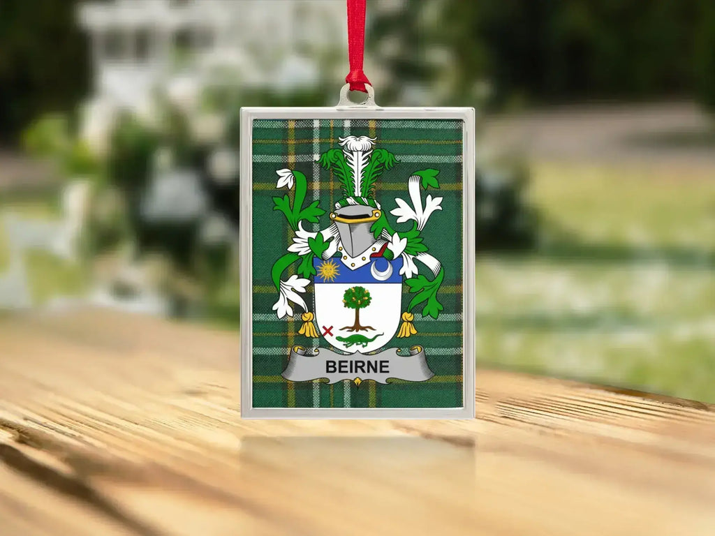 Family Crest Ornament with Beirne Name product