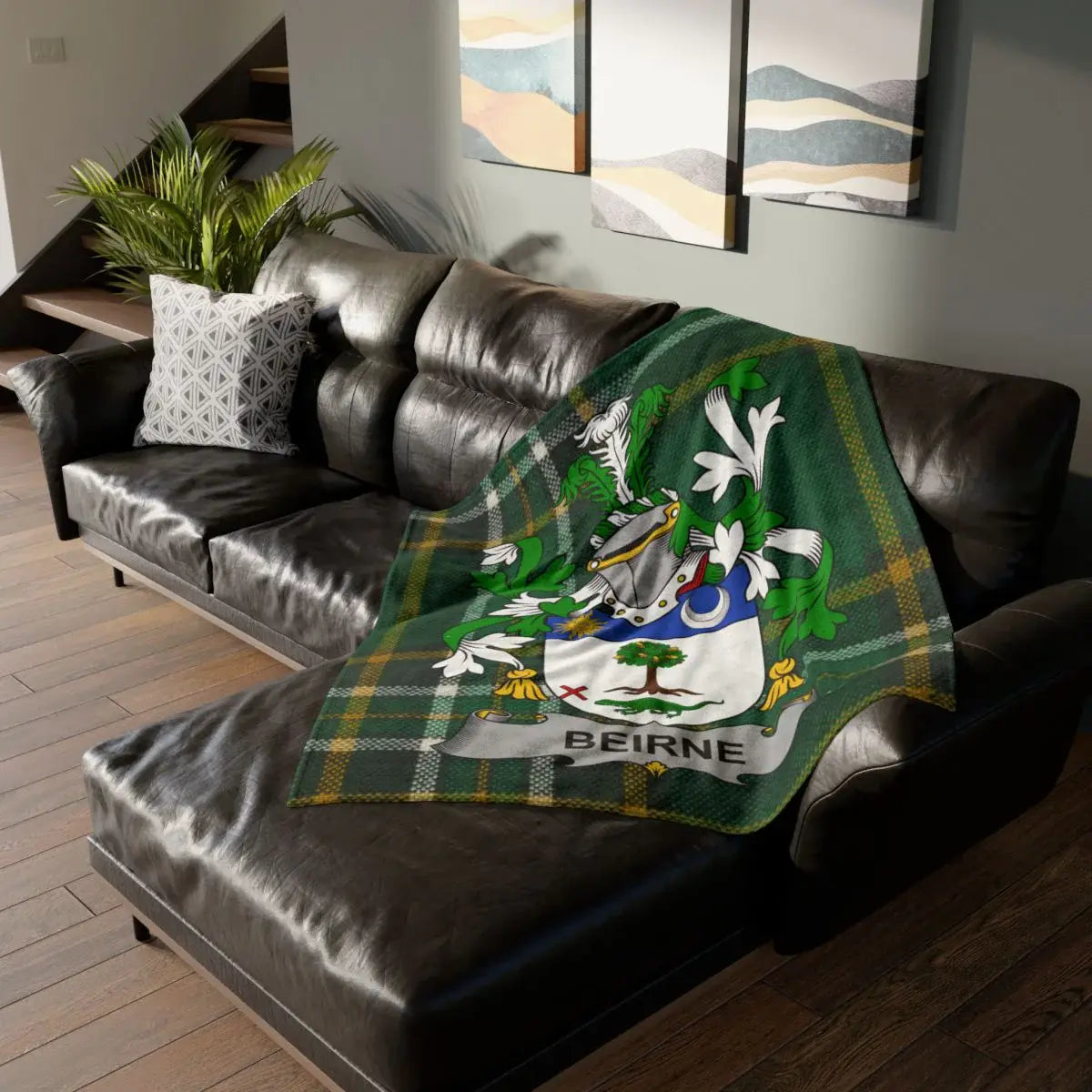 Personalized Family Crest Beirne Blanket Product