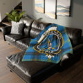 Clan Bell polyester printed tartan throw blanket — clan crest and I Beir the Bel motto, 50x60 lightweight