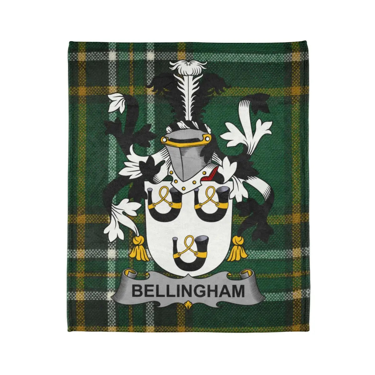 Bellingham Family Crest Plaid Blanket Design
