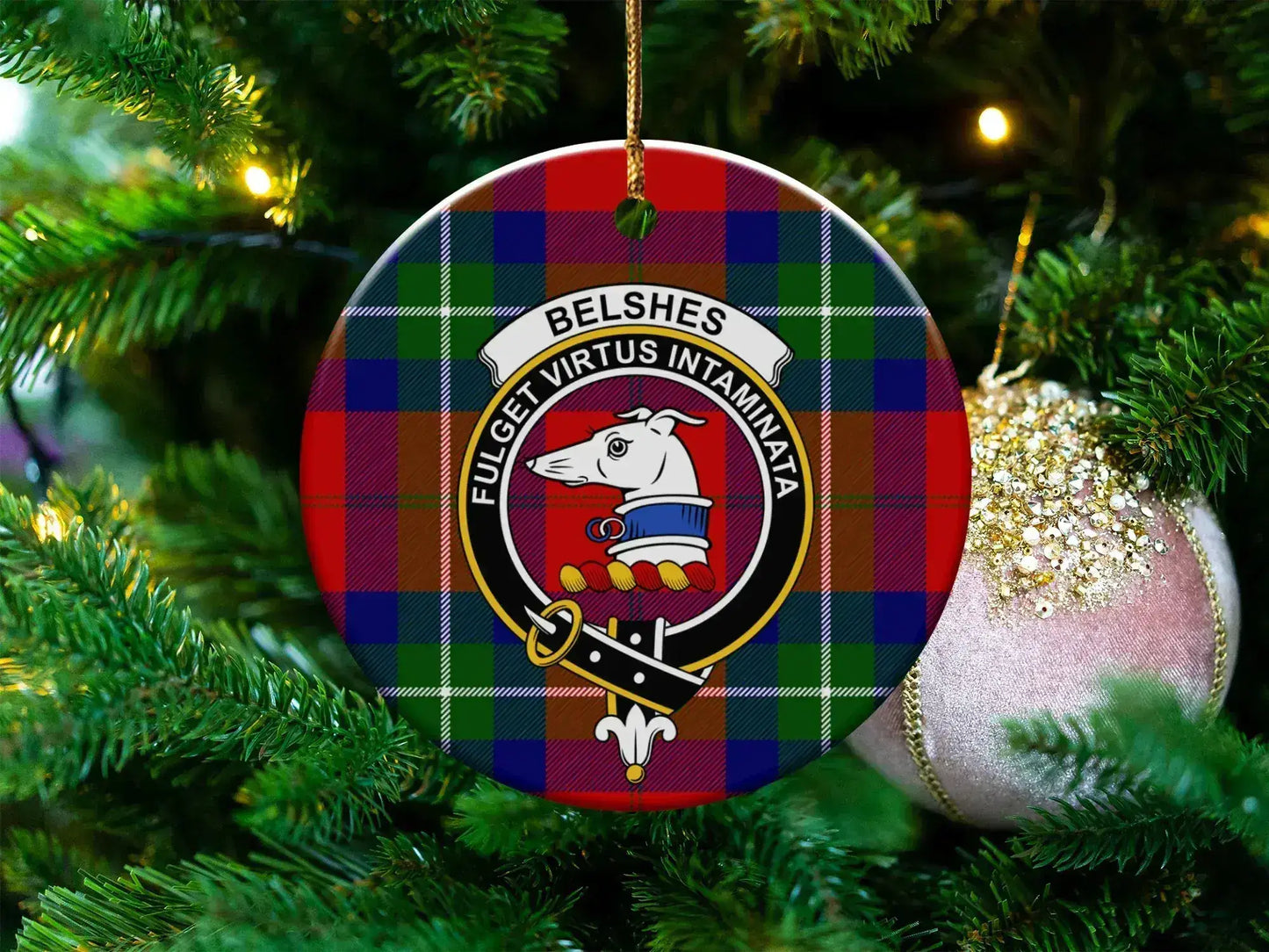 Belshes Fulget Virtus Intaminata Christmas Ornament product