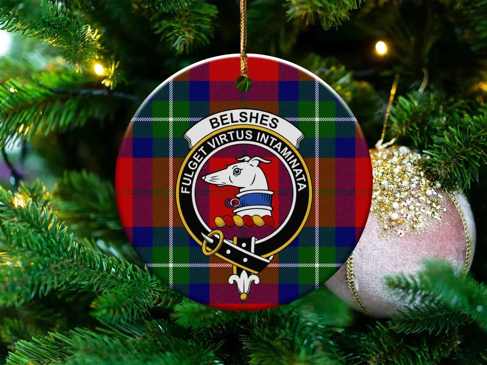 Belshes Fulget Virtus Intaminata Christmas Ornament product