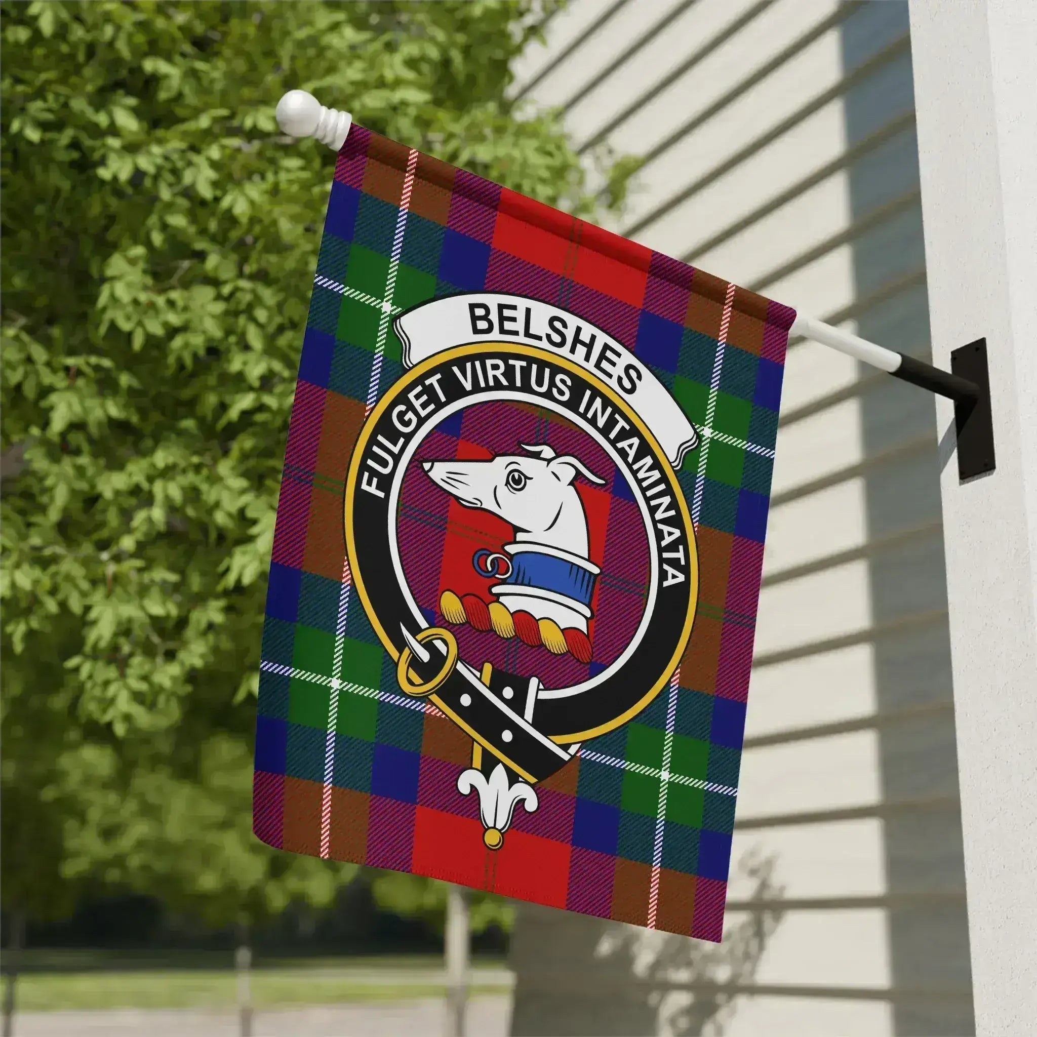 Clan Crest Plaid Design Belsches Family Garden Flag product