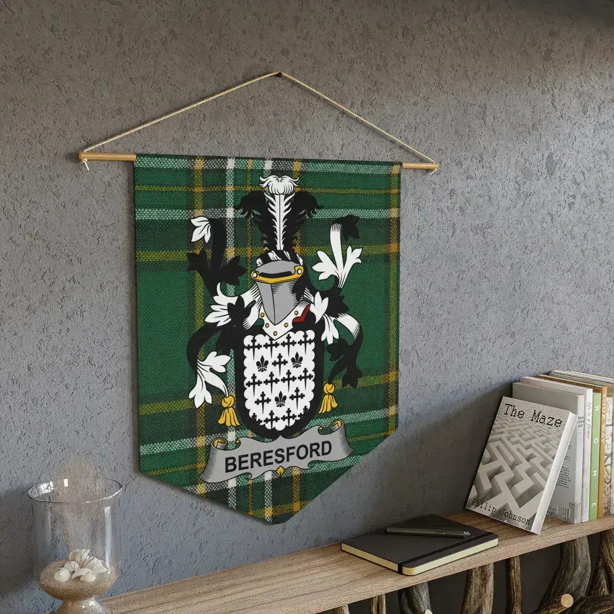 Green Beresford Tartan Crest Banner product