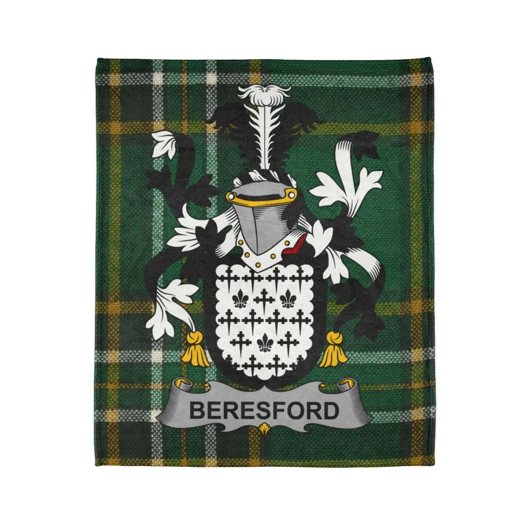 Beresford Family Crest Tartan Plaid Print Blanket