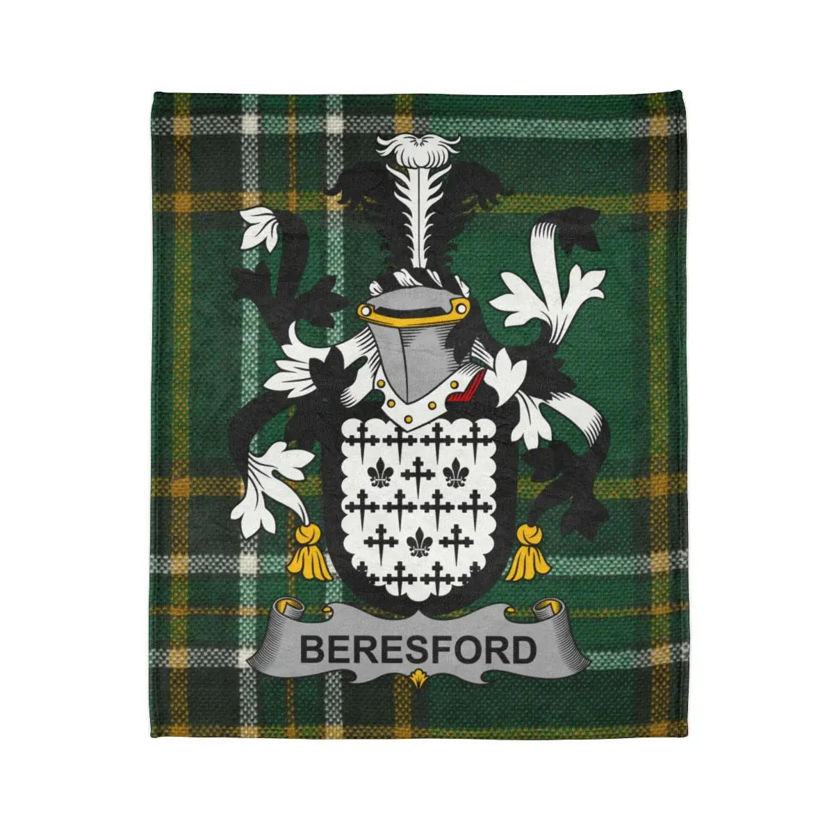 Beresford Family Crest Tartan Plaid Print Blanket