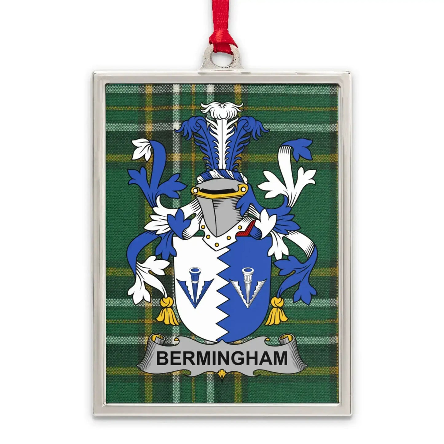 Birmingham Crest with Plaid Background Ornament product type