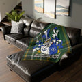 Custom Birmingham Family Crest Green Plaid Throw Blanket