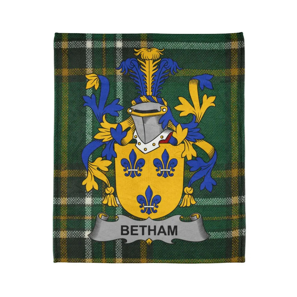 Betham Coat of Arms Tartan Plaid Blanket
