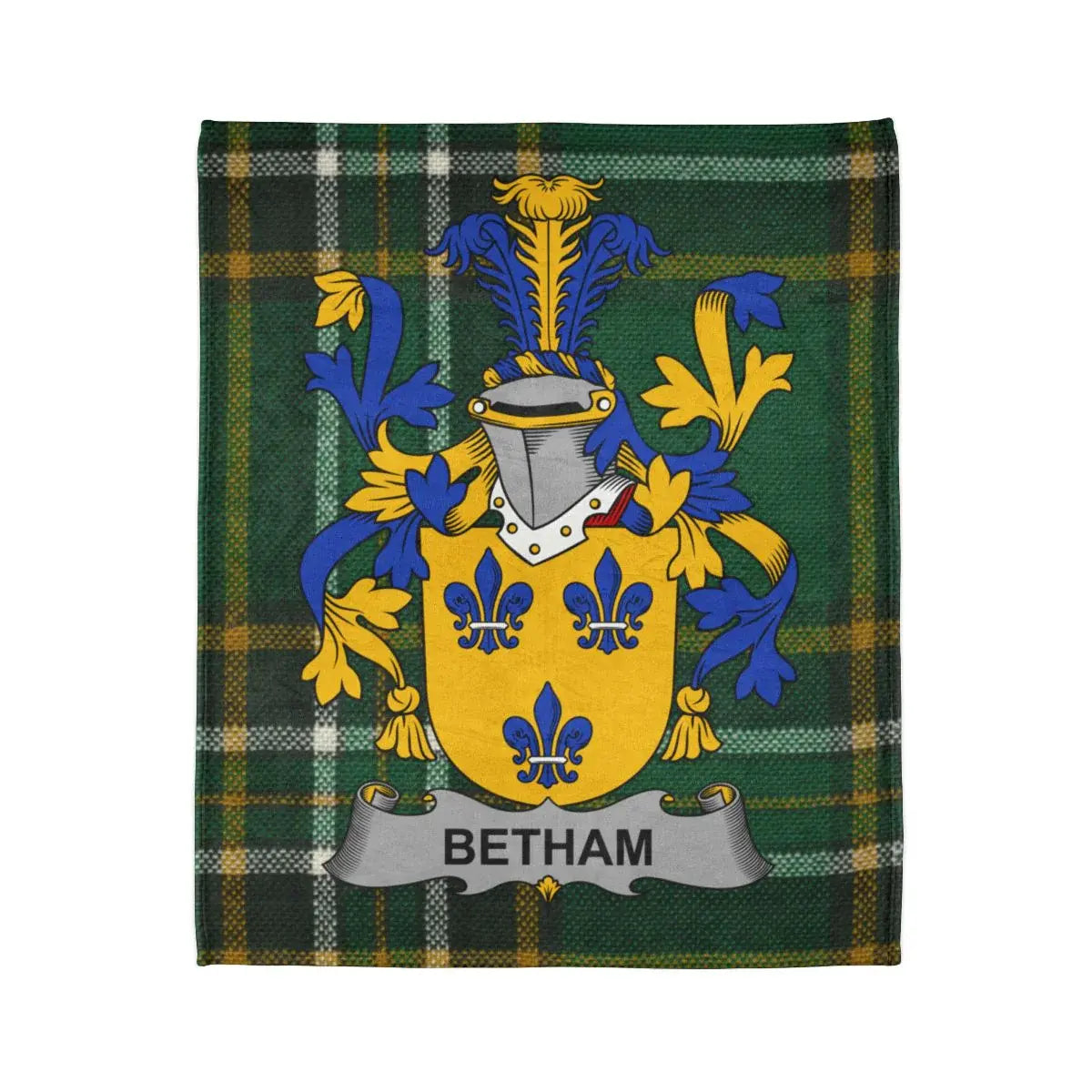 Betham Coat of Arms Tartan Plaid Blanket
