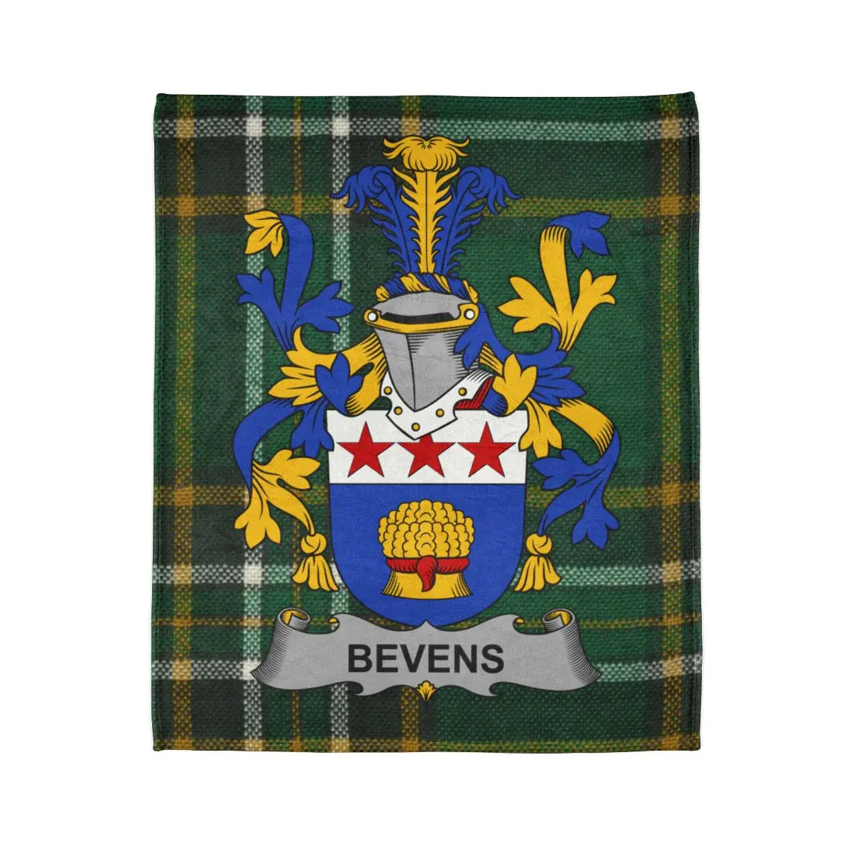 Family Crest with Bevens Shield Design Blanket