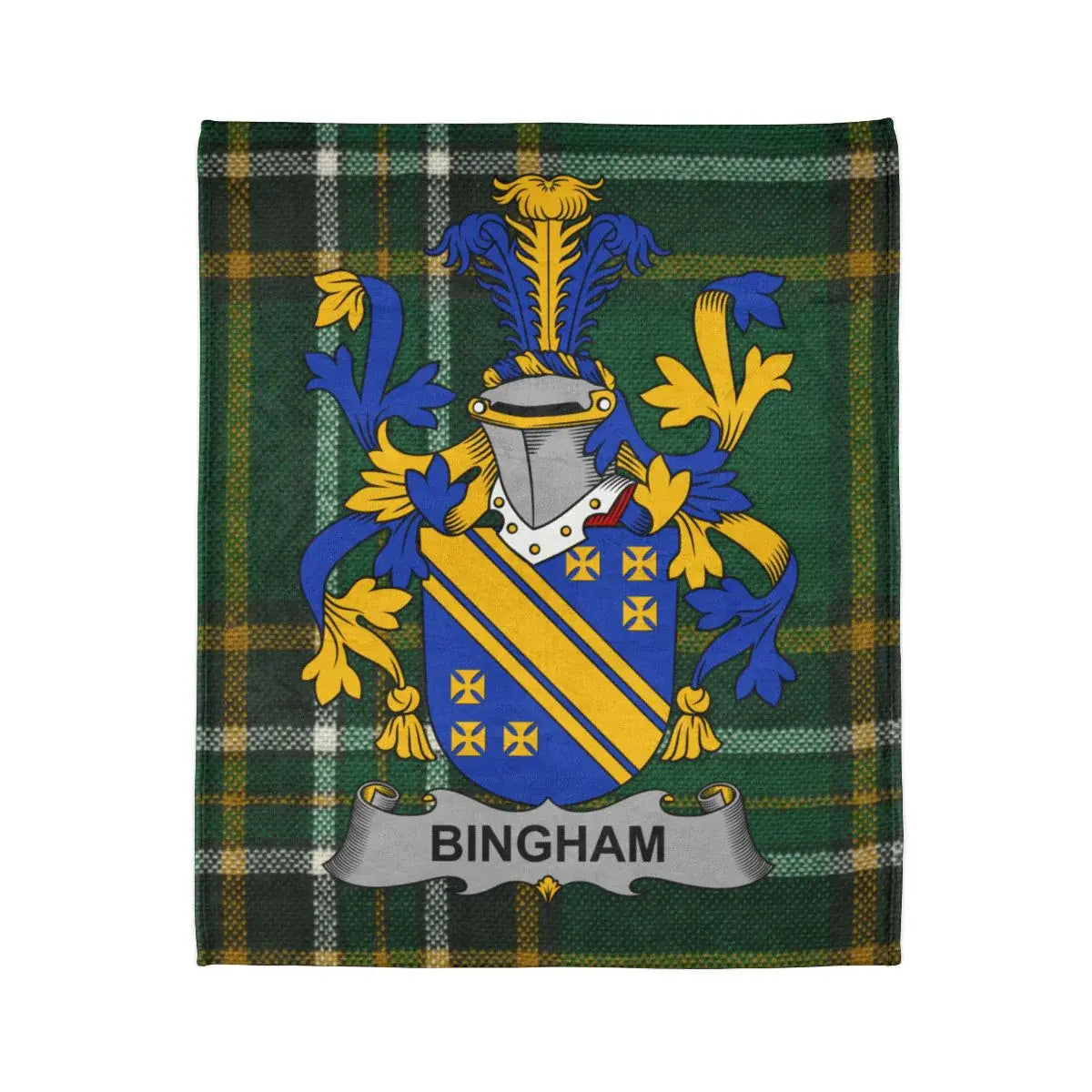Bingham Family Crest Tartan Background Design Blanket