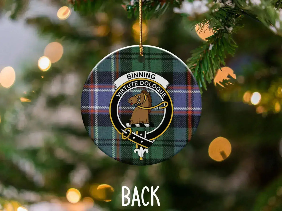 Binning Virtute Doloque Plaid Ornament