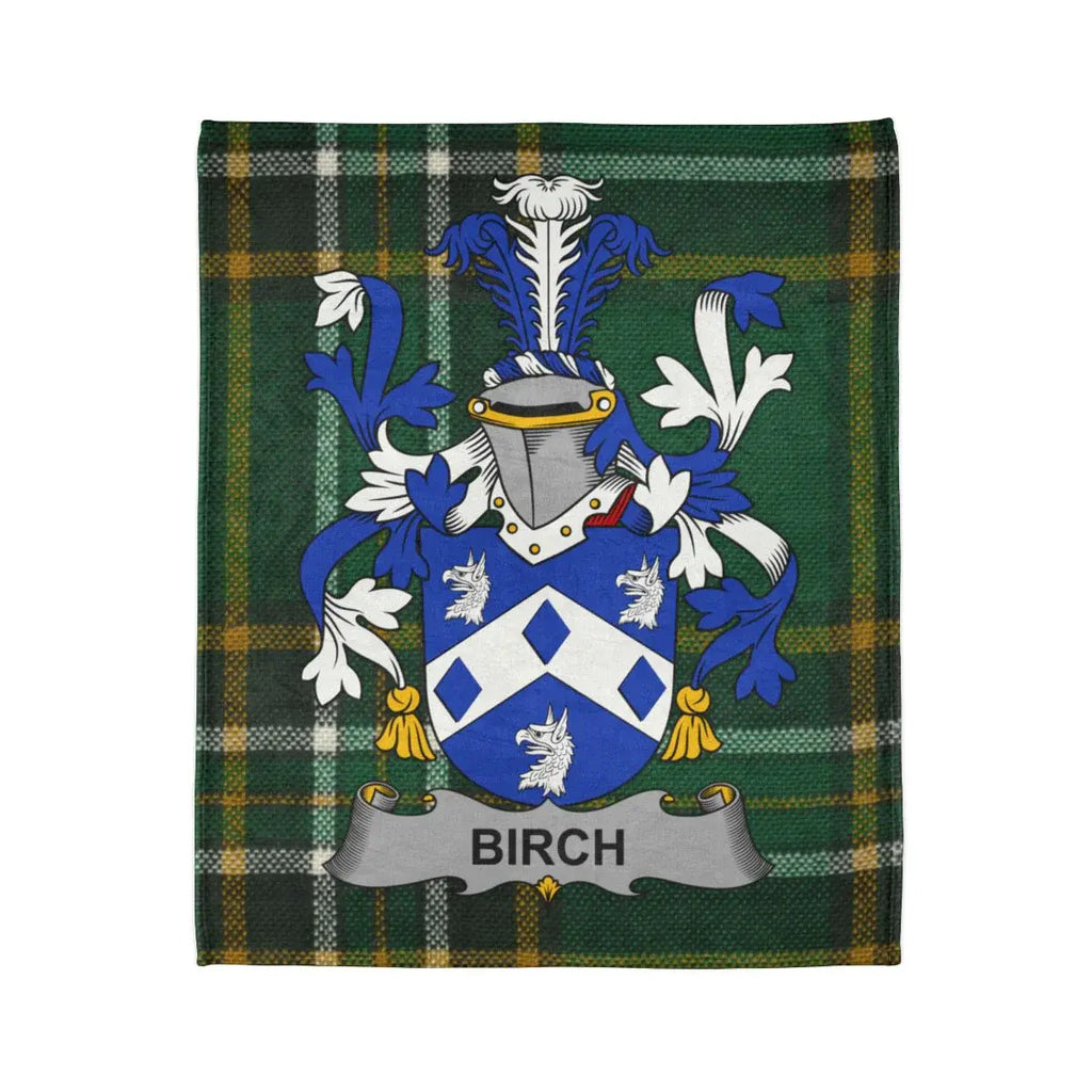 Birch Family Coat of Arms Tartan Blanket Product