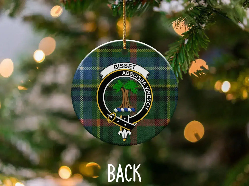 Personalized Bisset Family Crest Tartan Ceramic Ornament product