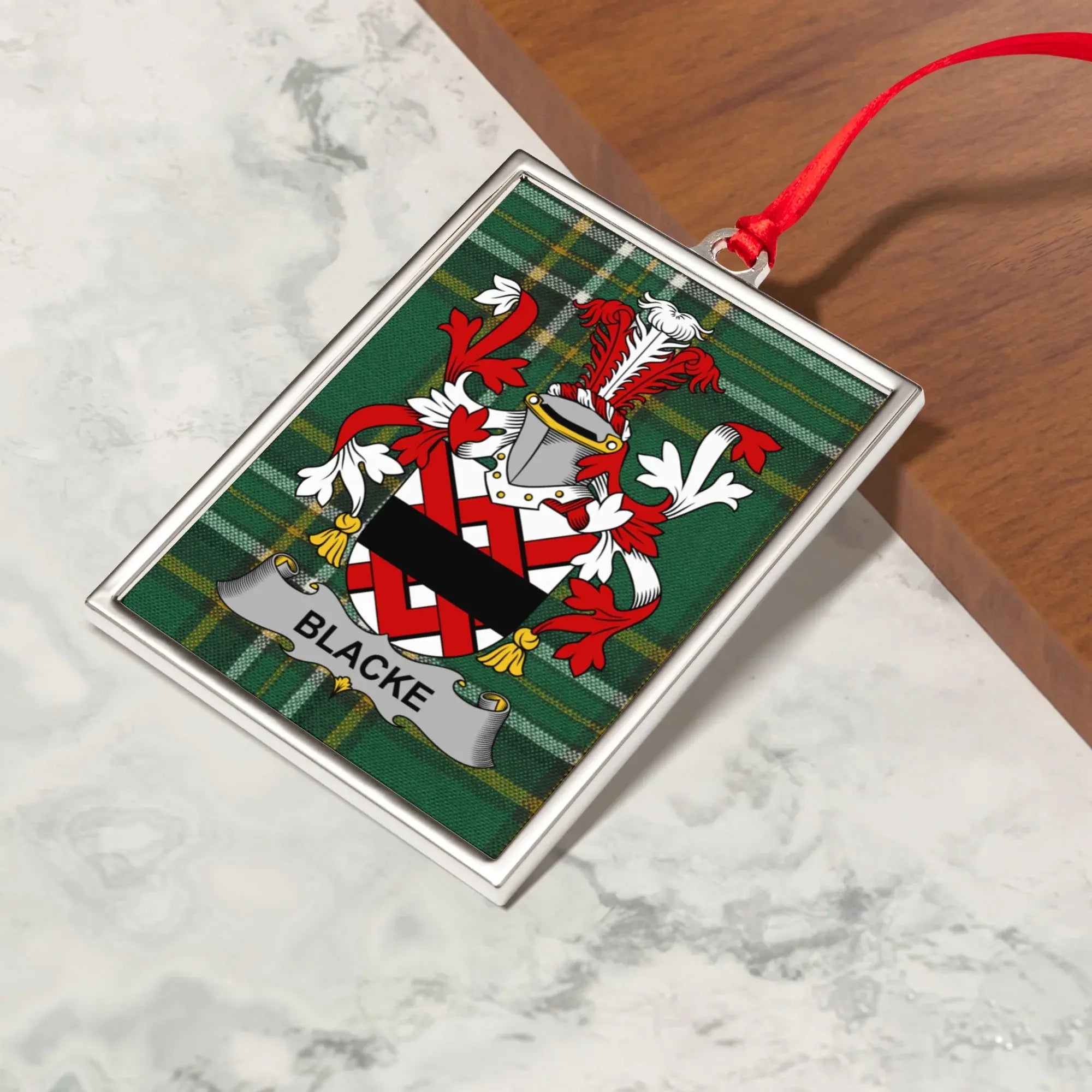 Family Crest Blacke Clan Tartan Ornament product