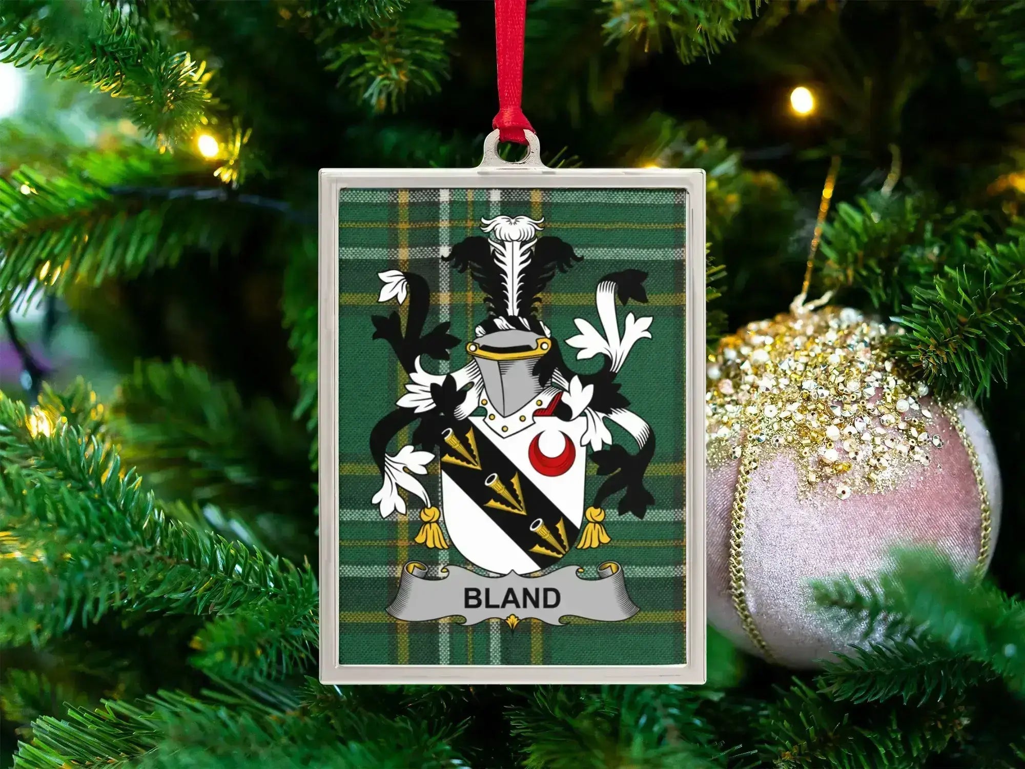Custom Family Crest Christmas Tree Decoration product