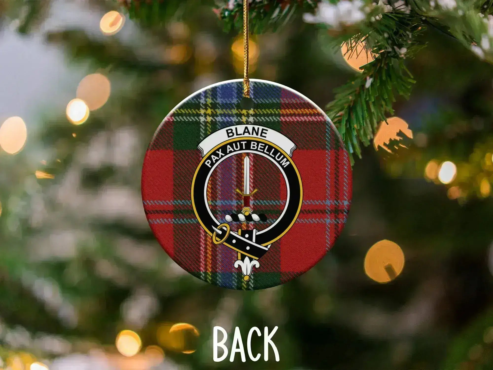 Blane Pax Aut Bellum Tartan Pattern Ornament product type