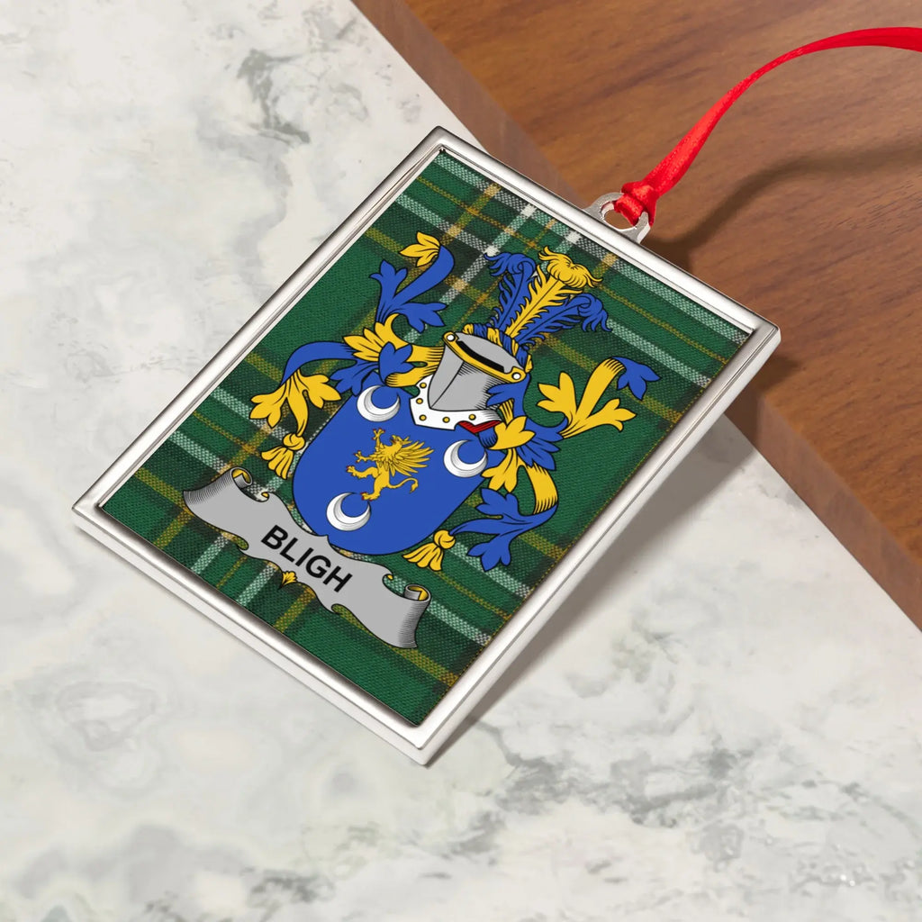 Bligh Coat Of Arms Irish Tartan Christmas Ornament 